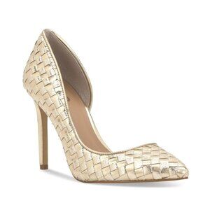 99$ I.N.C. International Concepts Kenjay D'Orsay Gold Woven Pumps Size 6.5 US